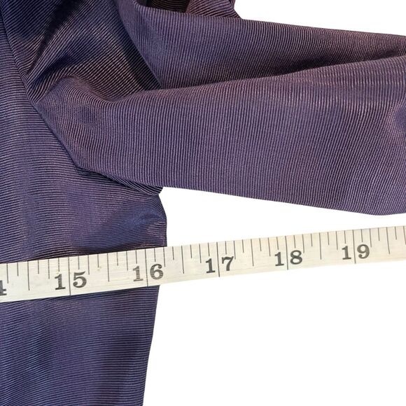 VTG 80s 90s Scott McClintock 2 Piece Skirt Suit Sz 8 Purple Taffeta Lace Collar - Picture 9 of 15